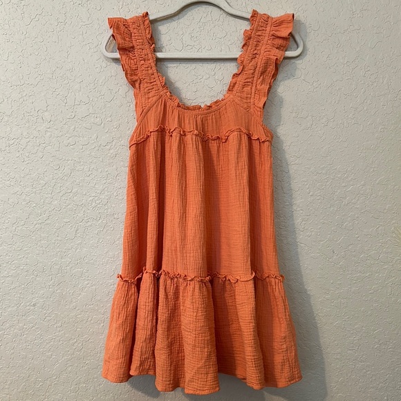 Dresses & Skirts - Uncharted threadsOrange Ruffled Sleeveless Dress r